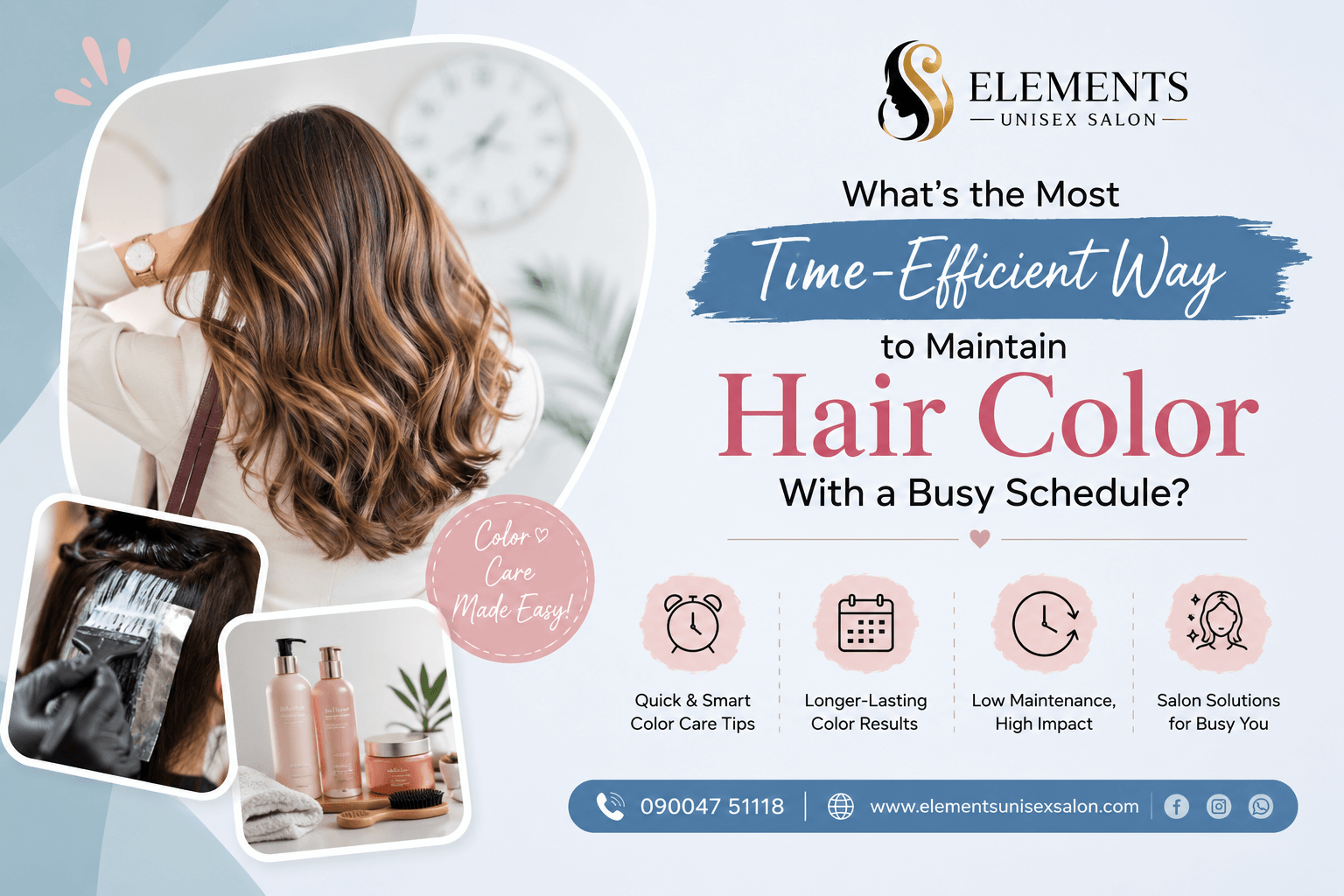 Time-efficient hair color maintenance for a busy schedule