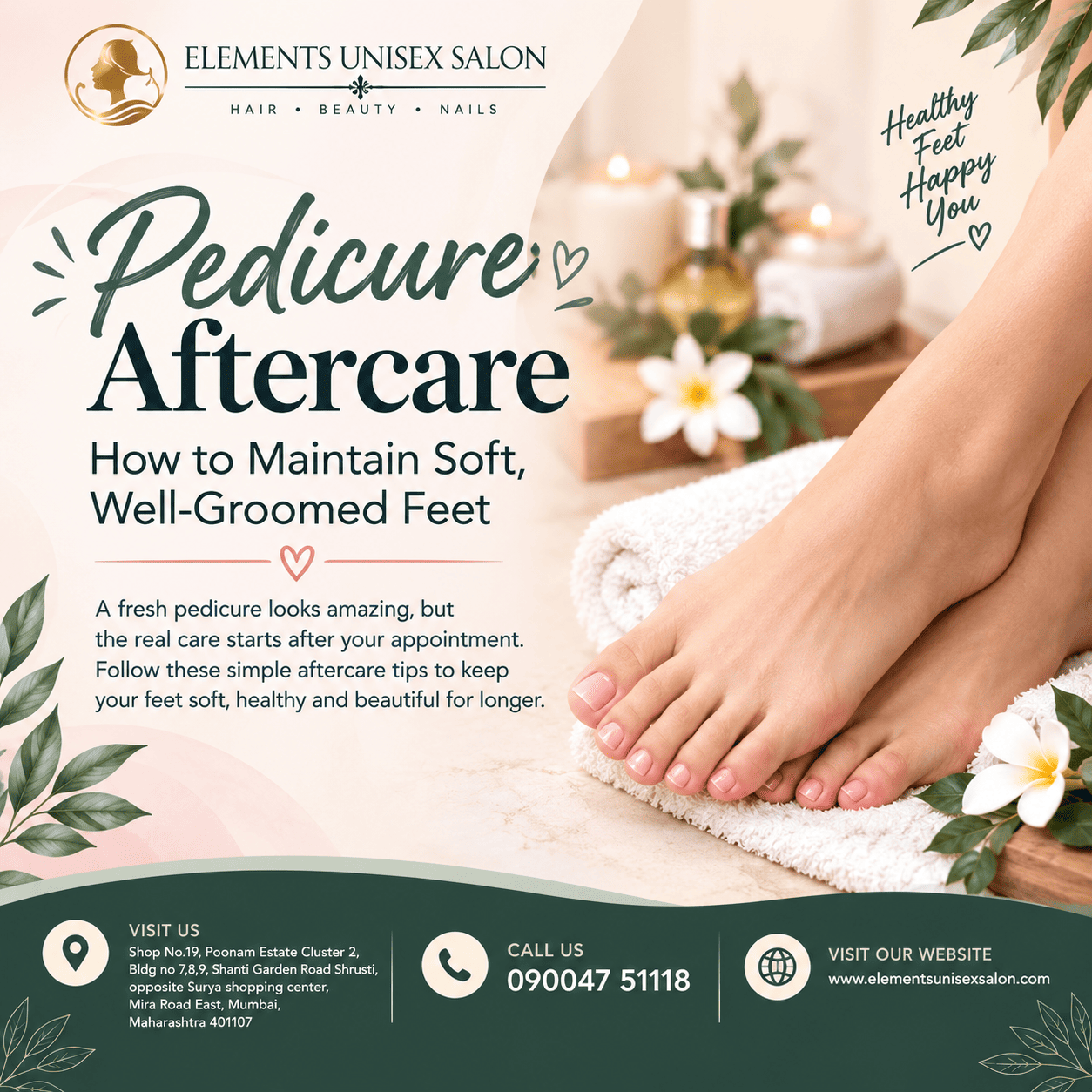 Pedicure aftercare for soft and well-groomed feet